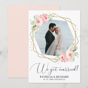 Invitation Nous sommes mariés Annonce de mariage Fleurs roses