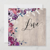 Invitation Nous sommes mariés Calligraphie Floral Bois Clair  (Dos)