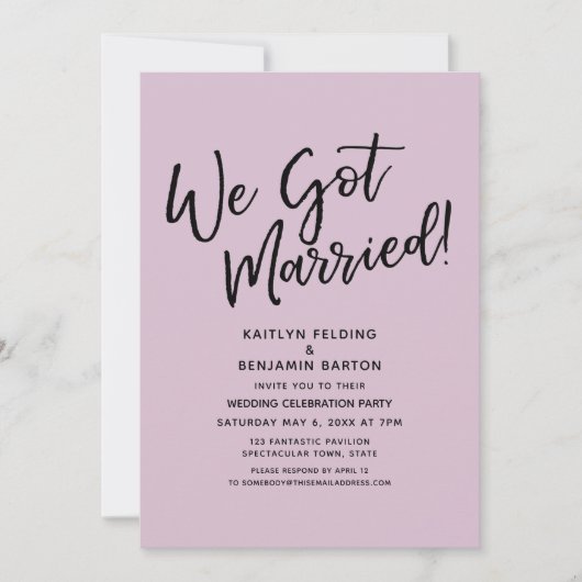 Invitation Nous sommes mariés Casual Clair Réception Simple M (Devant)