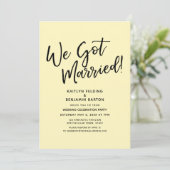 Invitation Nous sommes mariés Casual Simple Jaune Pâle Récept (Debout devant)