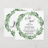 Invitation Nous sommes mariés Couronne de verdure Réception s (Devant / Derrière)