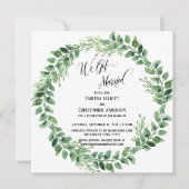 Invitation Nous sommes mariés Couronne de verdure Réception u (Devant)