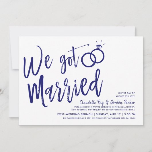 Invitation Nous sommes mariés | Déjeuner d'après mariage Deep (Devant)