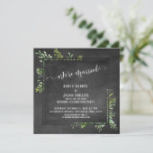 Invitation Nous sommes mariés Écriture Bouquet de verdure Tab (Debout devant)