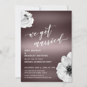 Invitation Nous sommes mariés Écriture manuscrite de fleurs s (Devant)