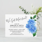 Invitation Nous sommes mariés ! Fleurs de dahlia à l'aquarell (Debout devant)