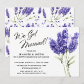 Invitation Nous sommes mariés Fleurs de lavande aquarelle (Devant / Derrière)