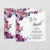 Invitation Nous sommes mariés Flourishing Script Gras Fleurs (Devant / Derrière)
