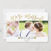 Invitation Nous sommes mariés Gold Modern Photo Mariage Fianç (Devant)