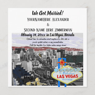Invitation Nous sommes mariés Las Vegas Mariage Photo