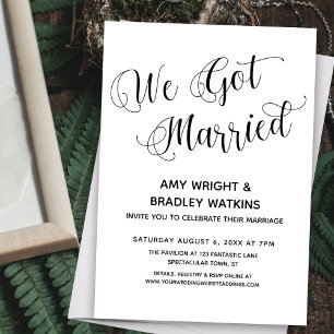 Invitation Nous sommes mariés Réception après mariage seuleme