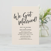 Invitation Nous sommes mariés ! Réception avec scénario décon (Debout devant)