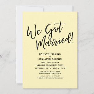 Invitation Nous sommes mariés Réception Casual Simple Jaune P