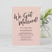 Invitation Nous sommes mariés ! Réception de blush de script  (Debout devant)