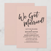 Invitation Nous sommes mariés ! Réception de blush de script  (Devant / Derrière)