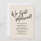 Invitation Nous sommes mariés ! Réception de crème de script (Devant)