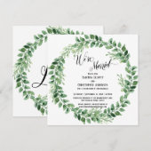 Invitation Nous sommes mariés Réception de la couronne verte (Devant / Derrière)