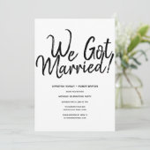 Invitation "Nous sommes mariés!" Réception de mariage avec sc (Debout devant)