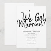 Invitation "Nous sommes mariés!" Réception de mariage avec sc (Devant / Derrière)