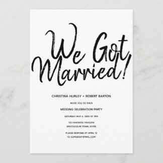 Invitation "Nous sommes mariés!" Réception de mariage avec sc