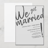 Invitation "Nous sommes mariés!" Réception de mariage avec sc (Devant / Derrière)