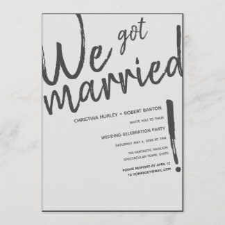 Invitation "Nous sommes mariés!" Réception de mariage avec sc