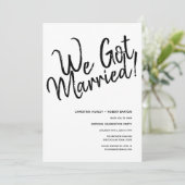 Invitation "Nous sommes mariés!" Réception de mariage décontr (Debout devant)