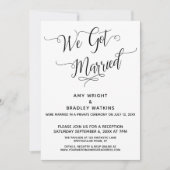 Invitation "Nous sommes mariés" Réception de mariage élégante (Devant)