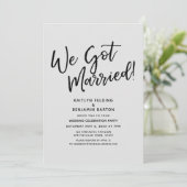 Invitation Nous sommes mariés ! Réception de mariage grise dé (Debout devant)