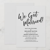 Invitation Nous sommes mariés ! Réception de mariage grise dé (Devant / Derrière)
