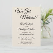 Invitation "Nous sommes mariés !" Réception de mariage simple (Debout devant)