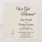 Invitation "Nous sommes mariés !" Réception de mariage simple (Devant / Derrière)