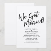 Invitation "Nous sommes mariés !" Réception de script décontr (Devant / Derrière)