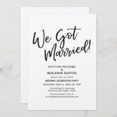 Invitation "Nous sommes mariés !" Réception du scénario décon (Devant / Derrière)