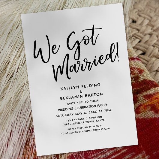 Invitation "Nous sommes mariés !" Scénario de réception de ma