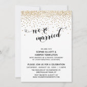 Invitation Nous sommes mariés Script, Confettis dorés, Récept (Devant)