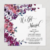 Invitation Nous sommes mariés Script Élaboré Fleurs Gras (Devant / Derrière)