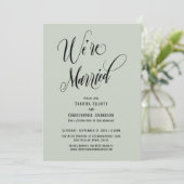 Invitation Nous sommes mariés Script Élaboré, Vert Sauge Clai (Debout devant)