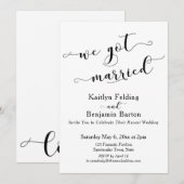 Invitation Nous sommes mariés Script Réception en noir et bla (Devant / Derrière)