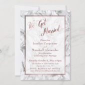 Invitation Nous sommes mariés Script Rose Gold en marbre de l (Devant)