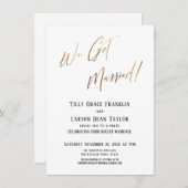 Invitation Nous sommes mariés ! Simple Or Élégant Simple (Devant / Derrière)