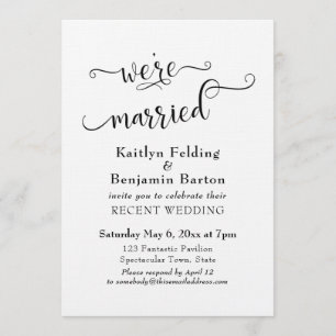 Invitation Nous sommes mariés Typographie Mariage Réception d