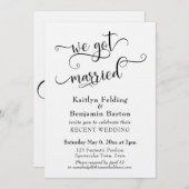 Invitation Nous sommes mariés Typographie Réception de mariag (Devant / Derrière)