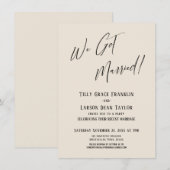 Invitation Nous sommes mariés ! Typographie simple et élégant (Devant / Derrière)