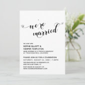 Invitation Nous sommes mariés Typography Réception seulement (Debout devant)