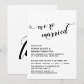 Invitation Nous sommes mariés Typography Réception seulement (Devant / Derrière)