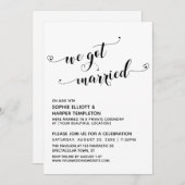 Invitation Nous sommes mariés Typography Réception uniquement (Devant / Derrière)