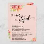 Invitation Nous sommes partis avec des cœurs Script Fleurs aq (Devant / Derrière)