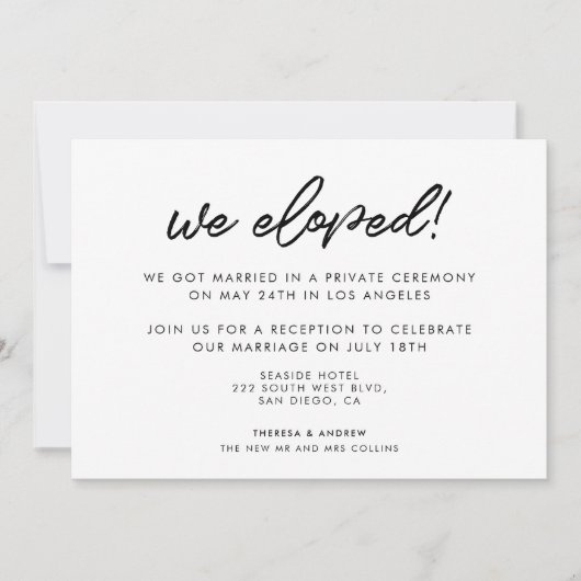 Invitation Nous sommes partis en amoureux Annonce de mariage (Devant)