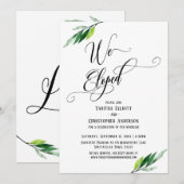 Invitation Nous sommes partis en cachette Écriture élaborée e (Devant / Derrière)